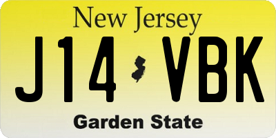 NJ license plate J14VBK