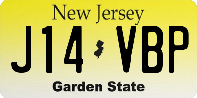 NJ license plate J14VBP
