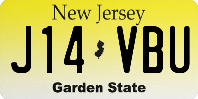 NJ license plate J14VBU