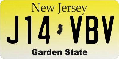 NJ license plate J14VBV