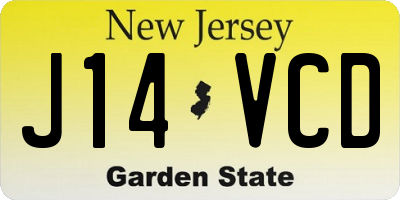 NJ license plate J14VCD