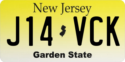 NJ license plate J14VCK