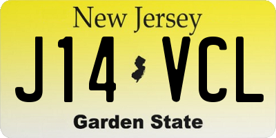 NJ license plate J14VCL