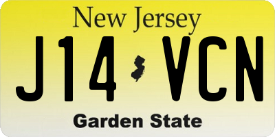 NJ license plate J14VCN