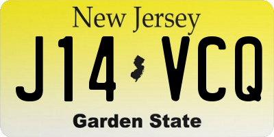 NJ license plate J14VCQ