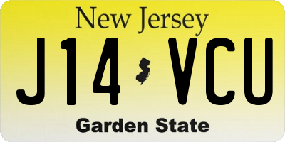 NJ license plate J14VCU