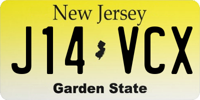 NJ license plate J14VCX