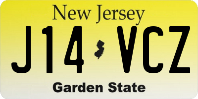 NJ license plate J14VCZ