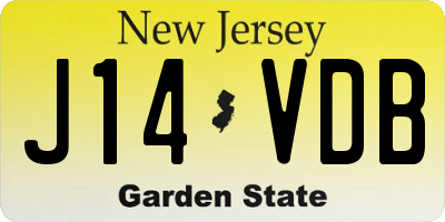 NJ license plate J14VDB