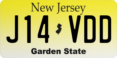 NJ license plate J14VDD