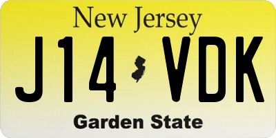 NJ license plate J14VDK