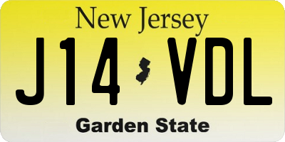 NJ license plate J14VDL