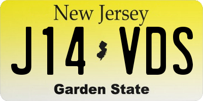 NJ license plate J14VDS