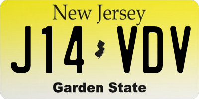 NJ license plate J14VDV