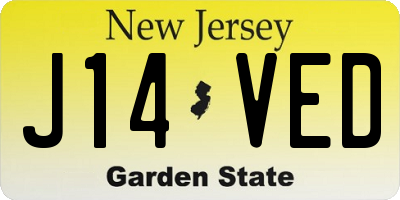 NJ license plate J14VED