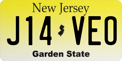 NJ license plate J14VEO