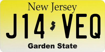 NJ license plate J14VEQ