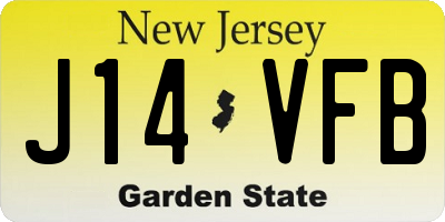 NJ license plate J14VFB