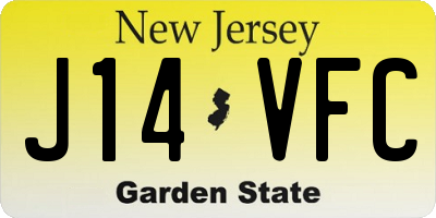 NJ license plate J14VFC