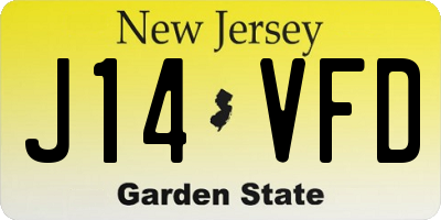 NJ license plate J14VFD