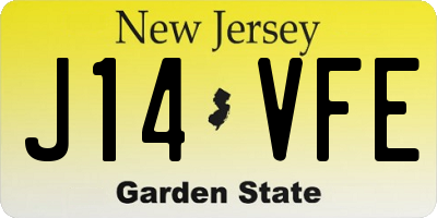NJ license plate J14VFE