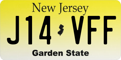 NJ license plate J14VFF