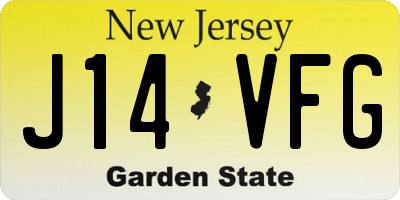 NJ license plate J14VFG
