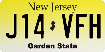 NJ license plate J14VFH
