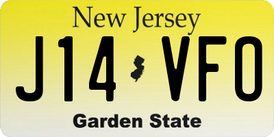 NJ license plate J14VFO