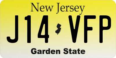 NJ license plate J14VFP