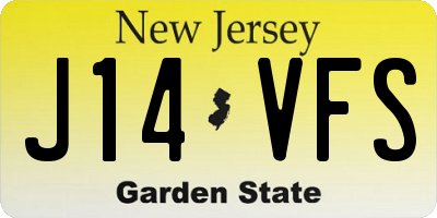NJ license plate J14VFS
