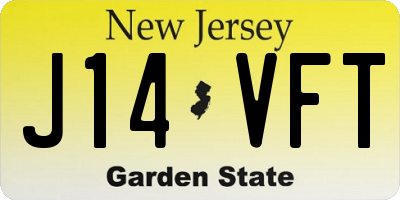 NJ license plate J14VFT