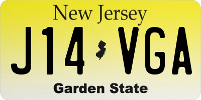 NJ license plate J14VGA