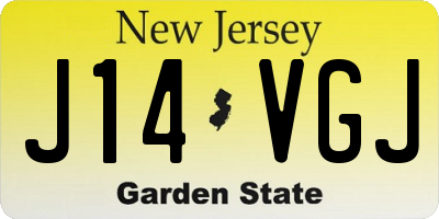 NJ license plate J14VGJ
