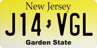 NJ license plate J14VGL