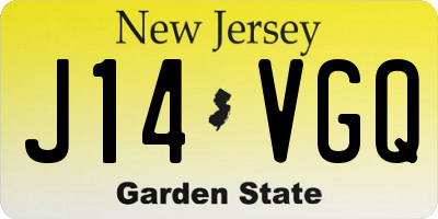 NJ license plate J14VGQ