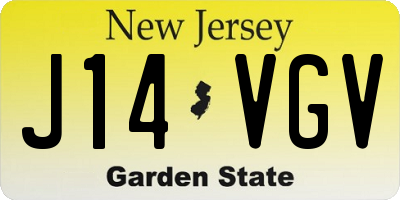 NJ license plate J14VGV