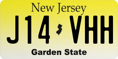 NJ license plate J14VHH