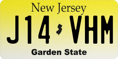 NJ license plate J14VHM