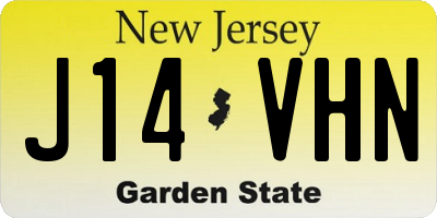 NJ license plate J14VHN