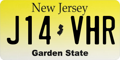 NJ license plate J14VHR
