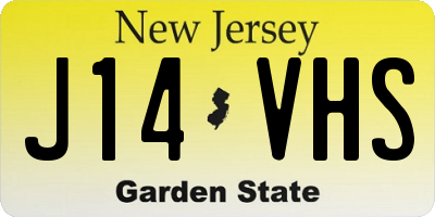 NJ license plate J14VHS