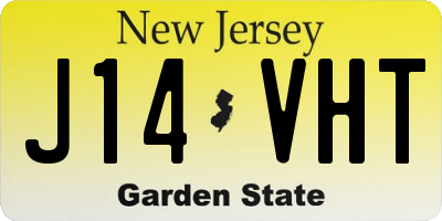 NJ license plate J14VHT