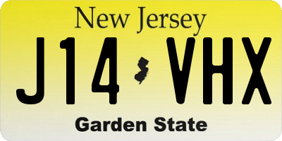 NJ license plate J14VHX