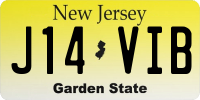 NJ license plate J14VIB