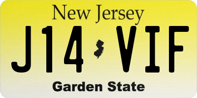 NJ license plate J14VIF
