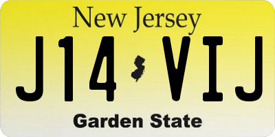 NJ license plate J14VIJ