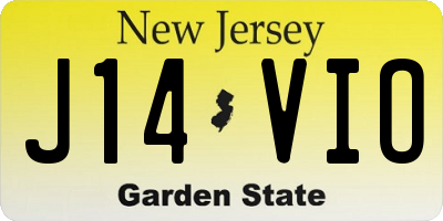 NJ license plate J14VIO