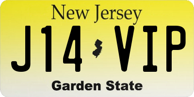 NJ license plate J14VIP