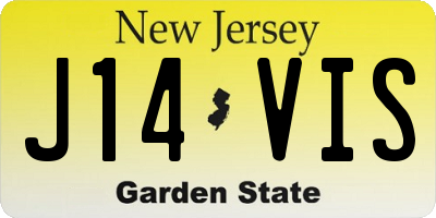 NJ license plate J14VIS
